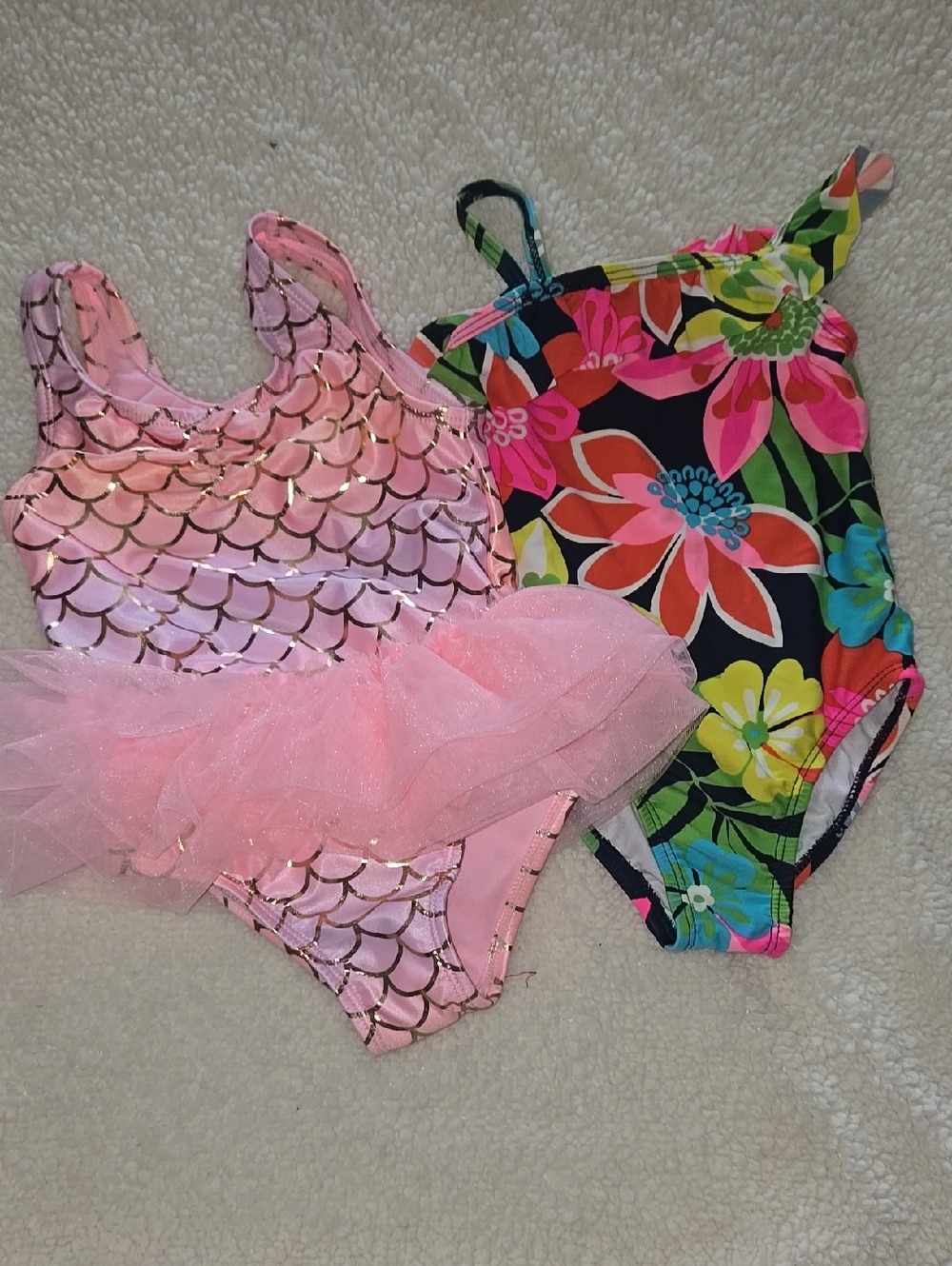 Girls 2t Swim Lot Mermaid & Floral Bathingsuit